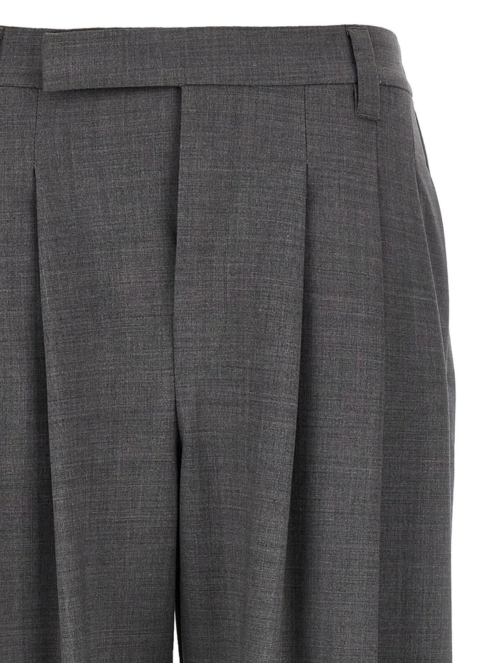Brunello Cucinelli Gray Virgin Wool Casual Pants