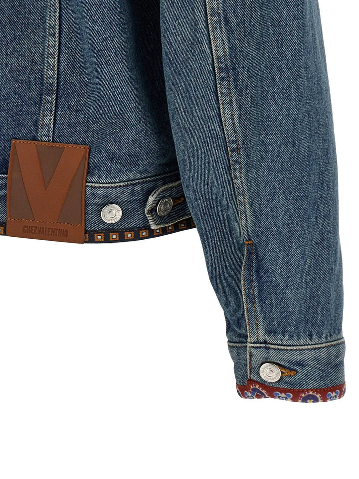 Valentino Garavani Blue Polyamide Denim Jacket