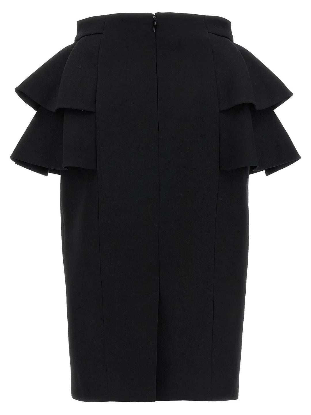 Valentino Garavani Black Virgin Wool Midi Skirt