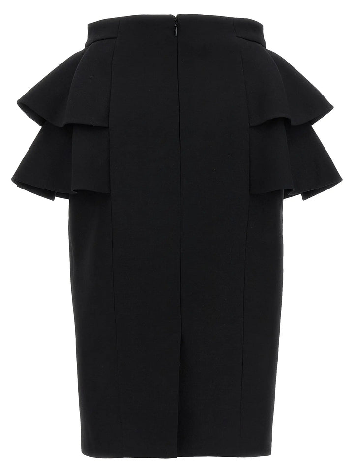 Valentino Garavani Black Virgin Wool Midi Skirt