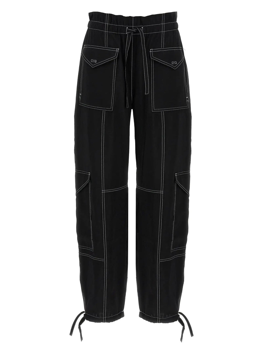Ganni Black Viscose Casual Pants