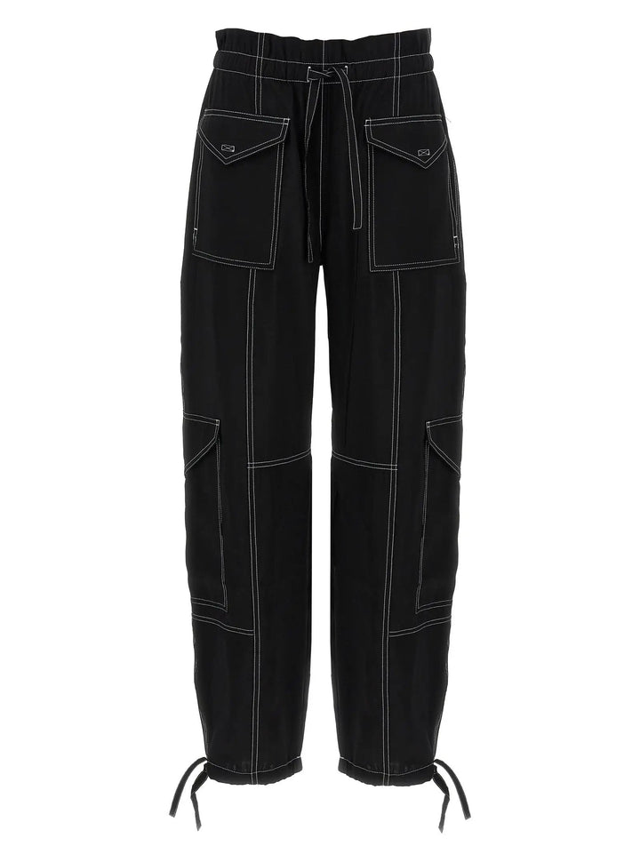 Ganni Black Viscose Casual Pants