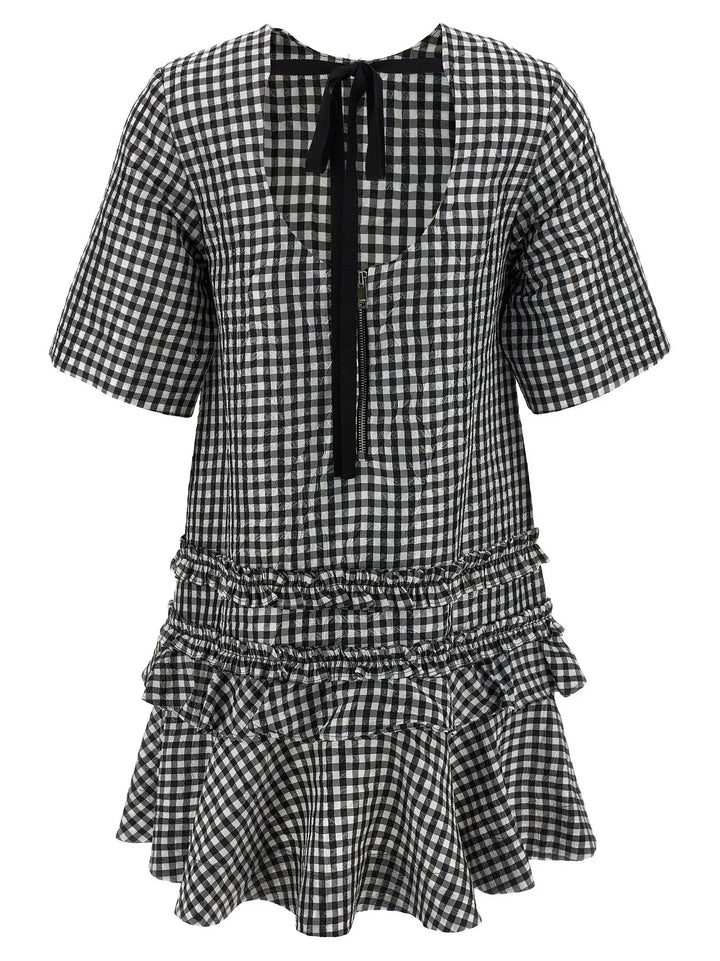 Ganni Bicolor Polyester Short Dress