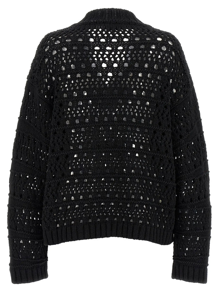 Ganni Black Cotton Cardigan