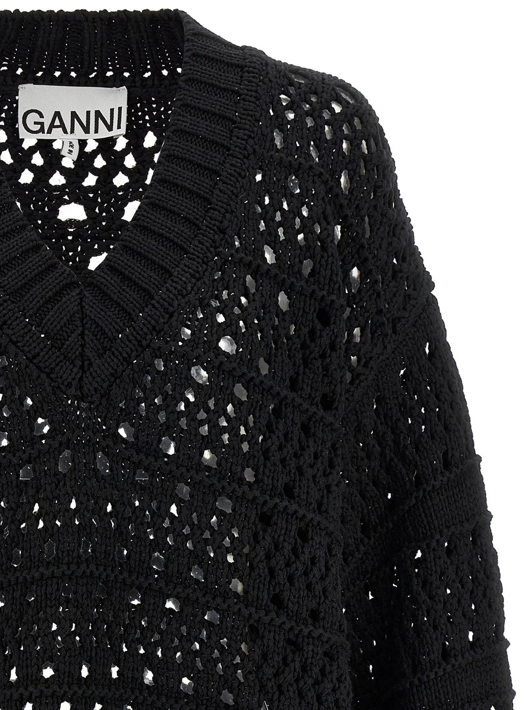 Ganni Black Cotton Cardigan