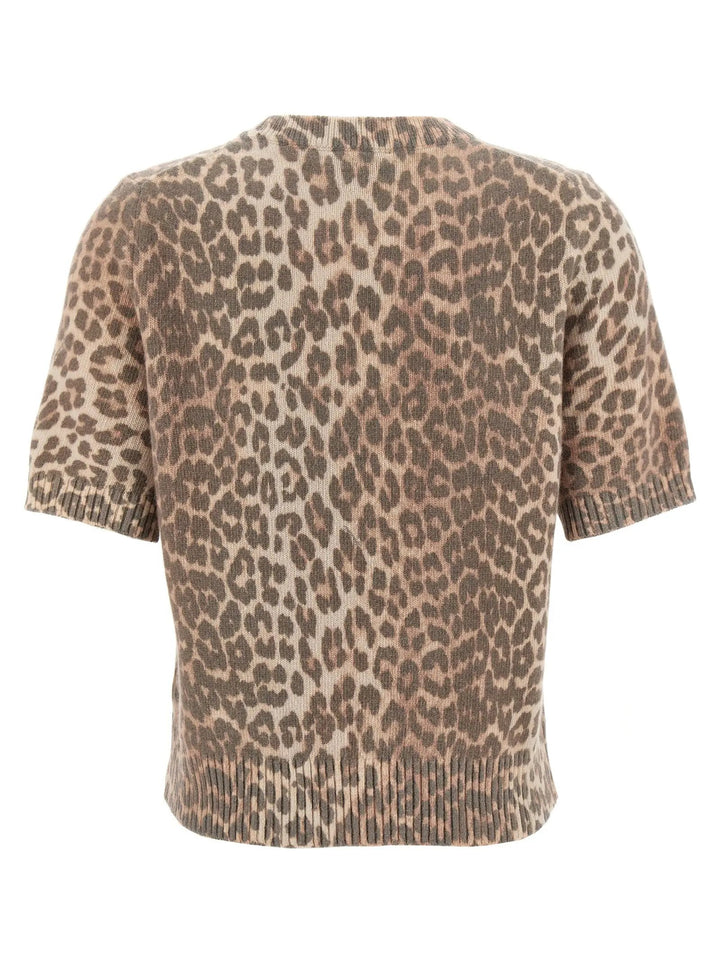 Ganni Brown Wool T-Shirt