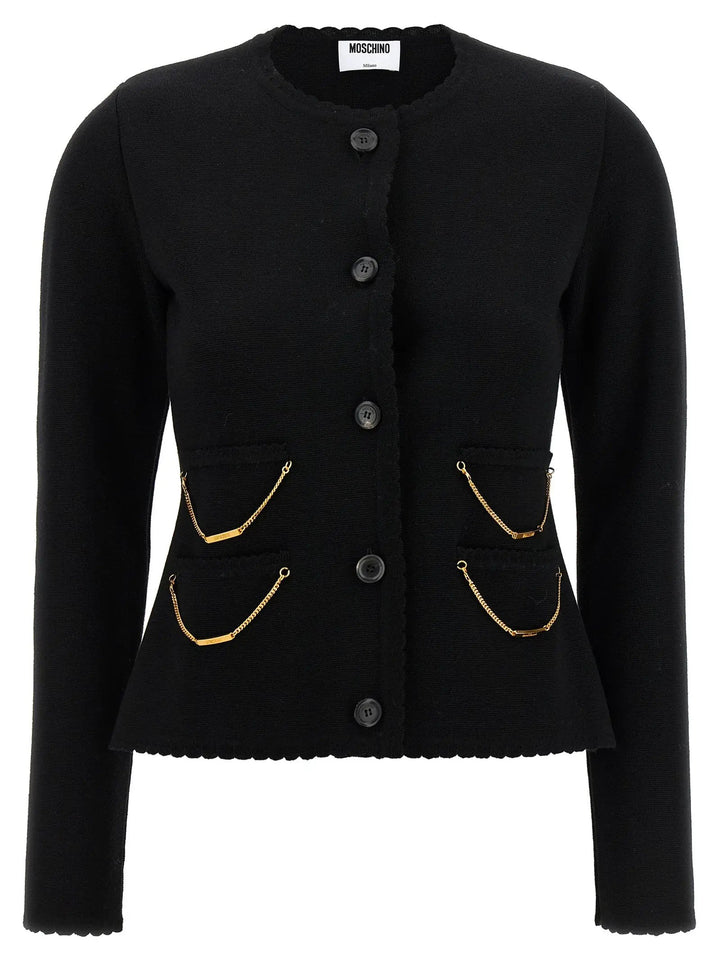 Moschino Black Virgin Wool Cardigan