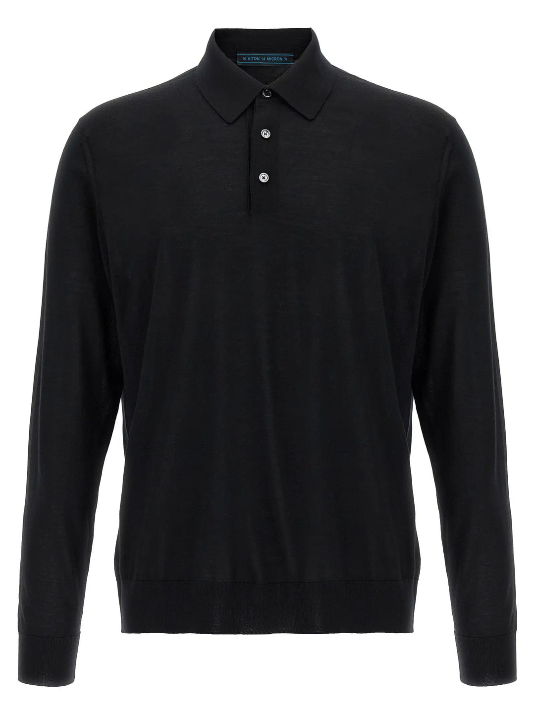 Kiton Black Wool Polo Shirt