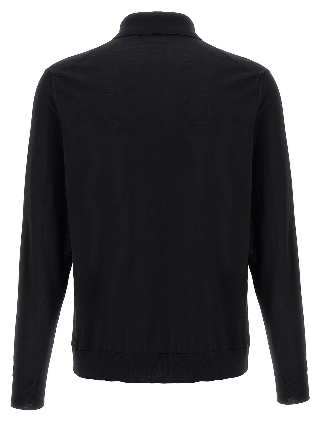 Kiton Black Wool Polo Shirt