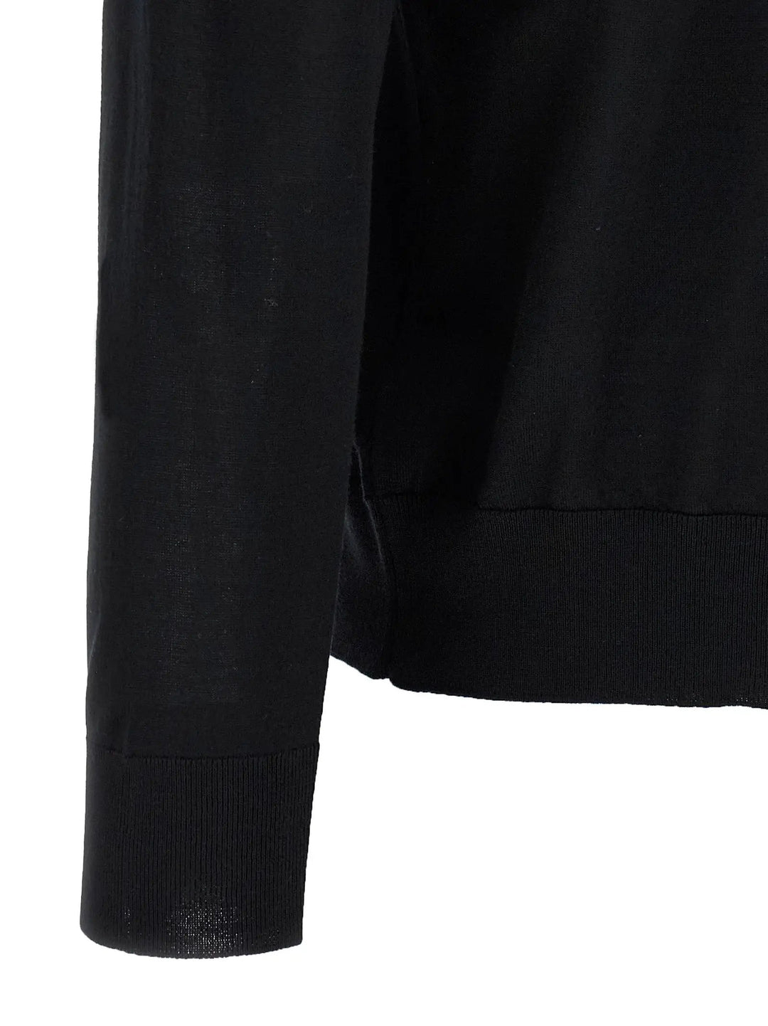 Kiton Black Wool Polo Shirt