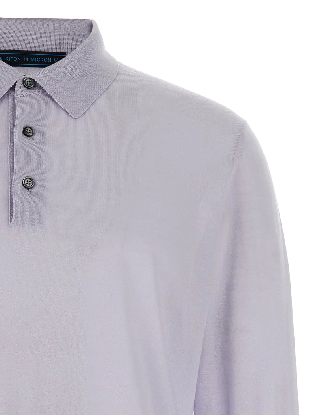 Kiton Blue Wool Polo Shirt