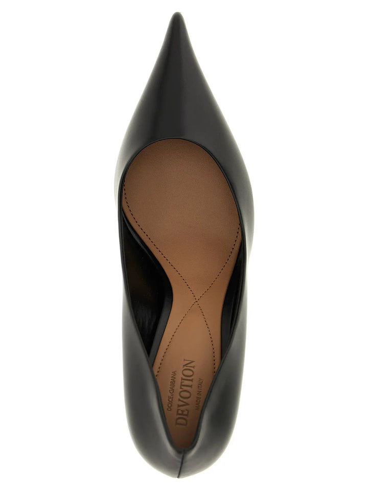 Dolce &amp; Gabbana Black Calfskin High Heel Pumps