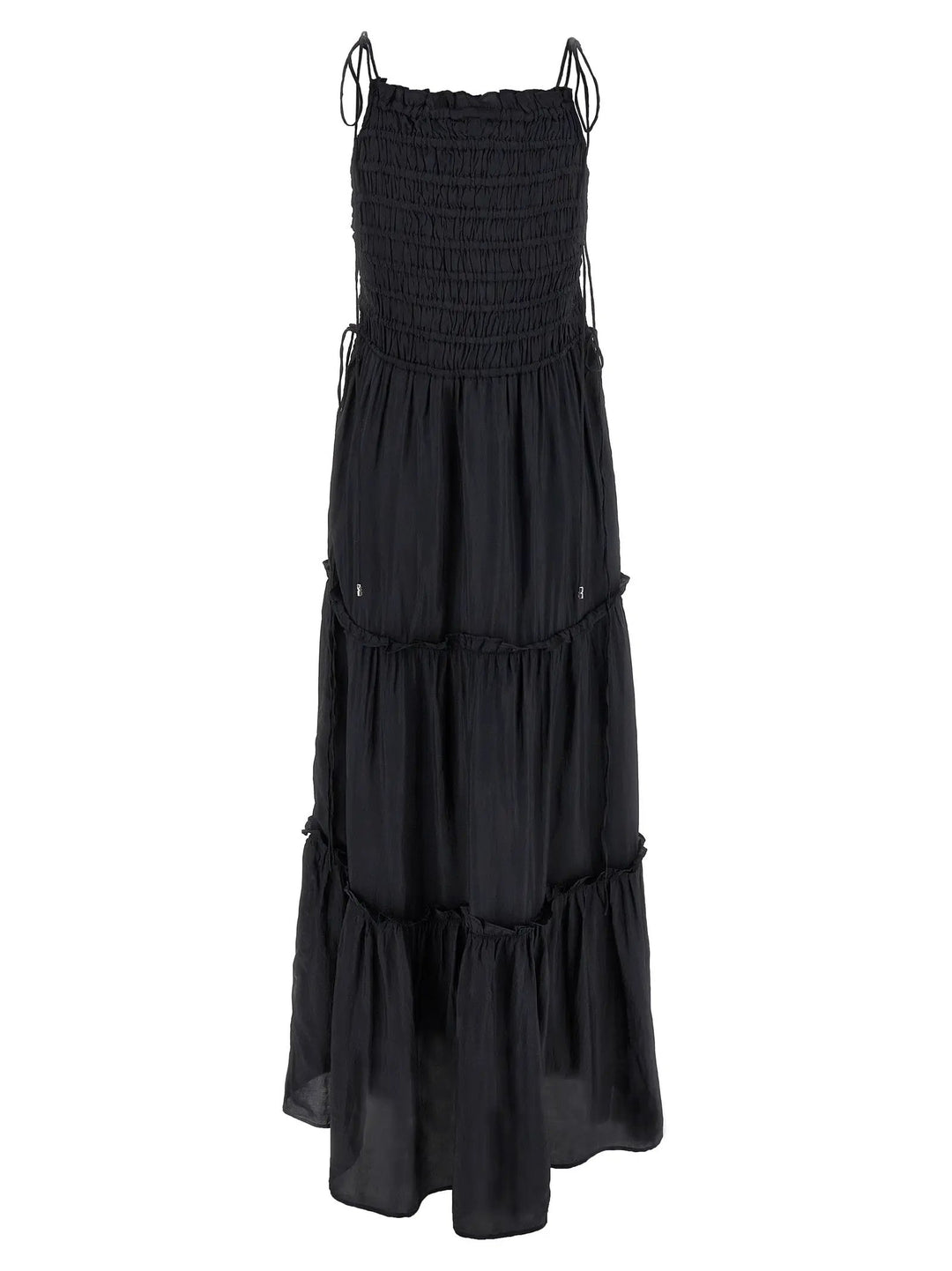 Ganni Gray Viscose Long Dress