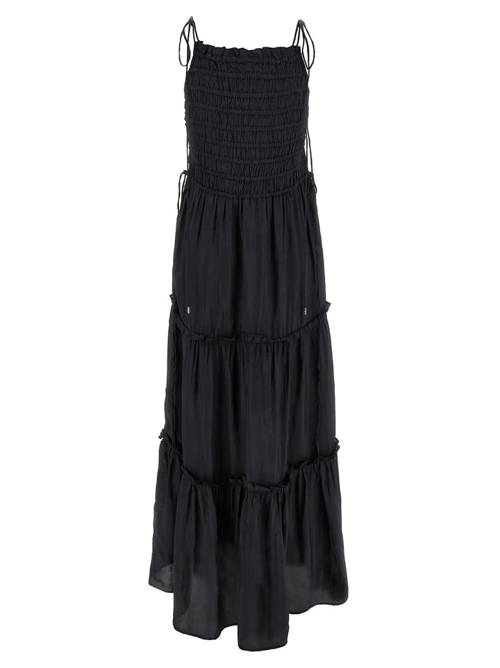 Ganni Gray Viscose Long Dress