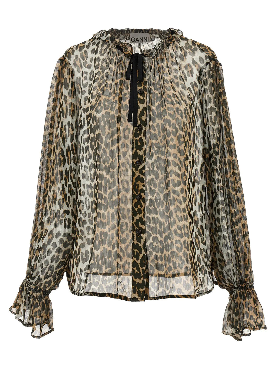 Ganni Brown Viscose Blouse