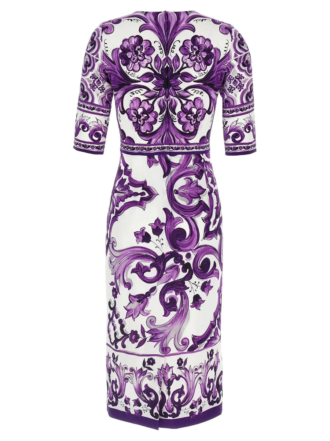 Dolce &amp; Gabbana Purple Silk Midi Dress