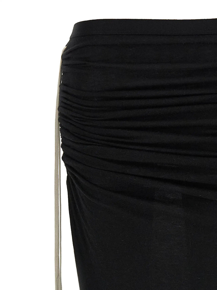Rick Owens Black Wool Mini Skirt
