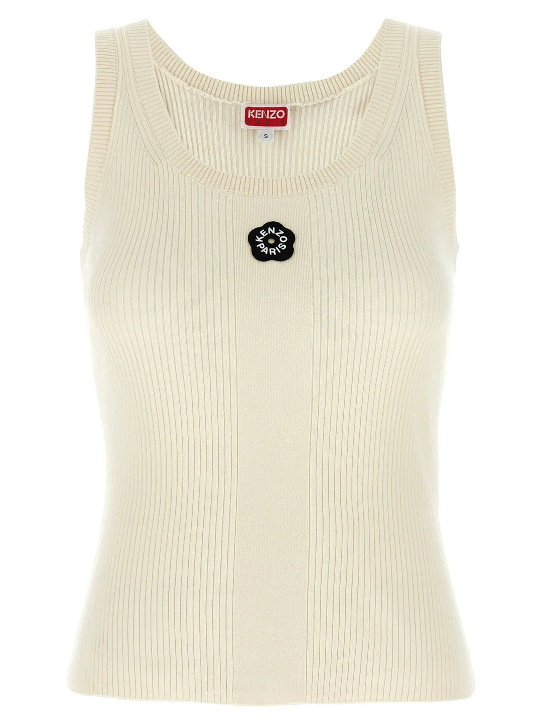 Kenzo White Viscose Sleeveles T-Shirt