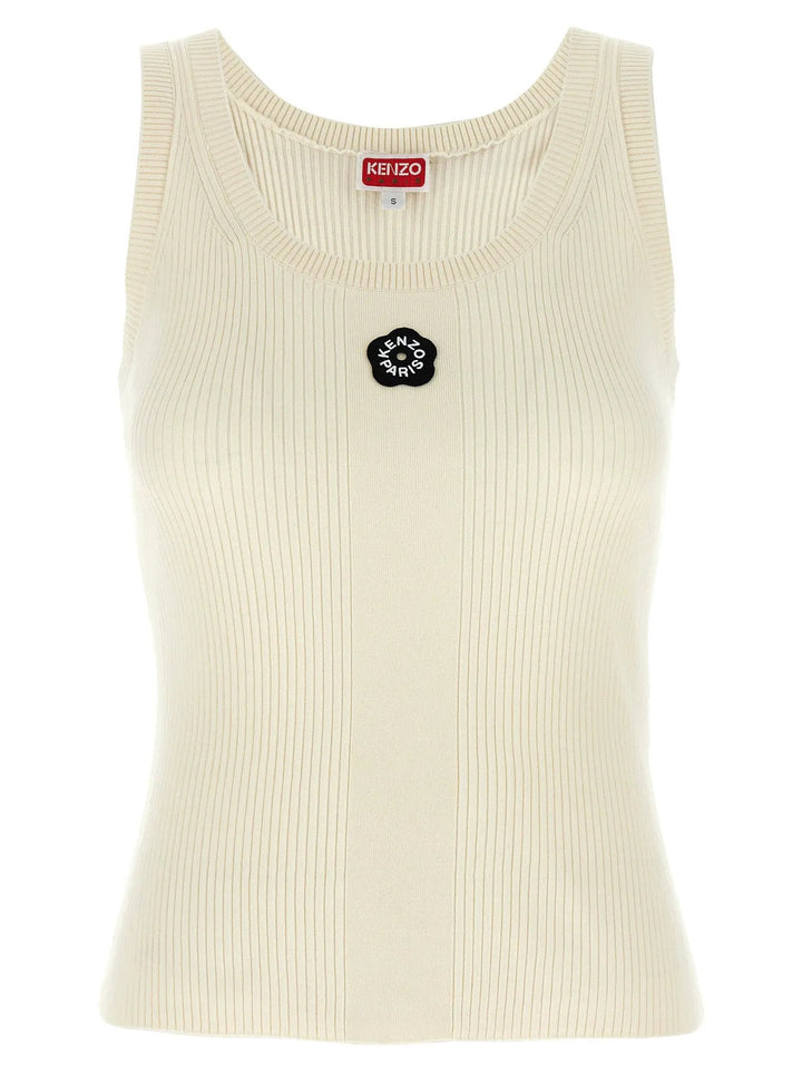 Kenzo White Viscose Sleeveles T-Shirt
