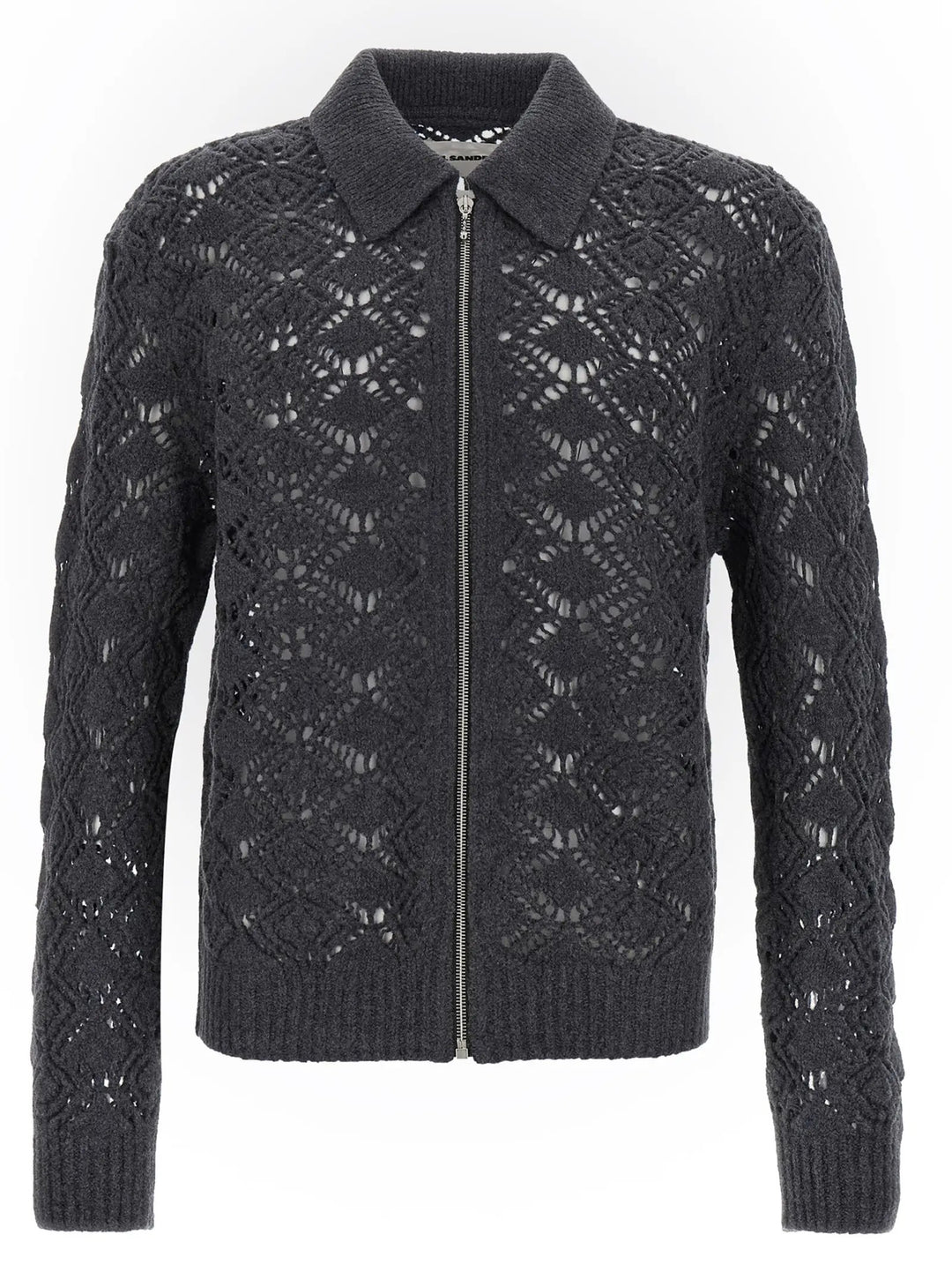Jil Sander Gray Virgin Wool Cardigan