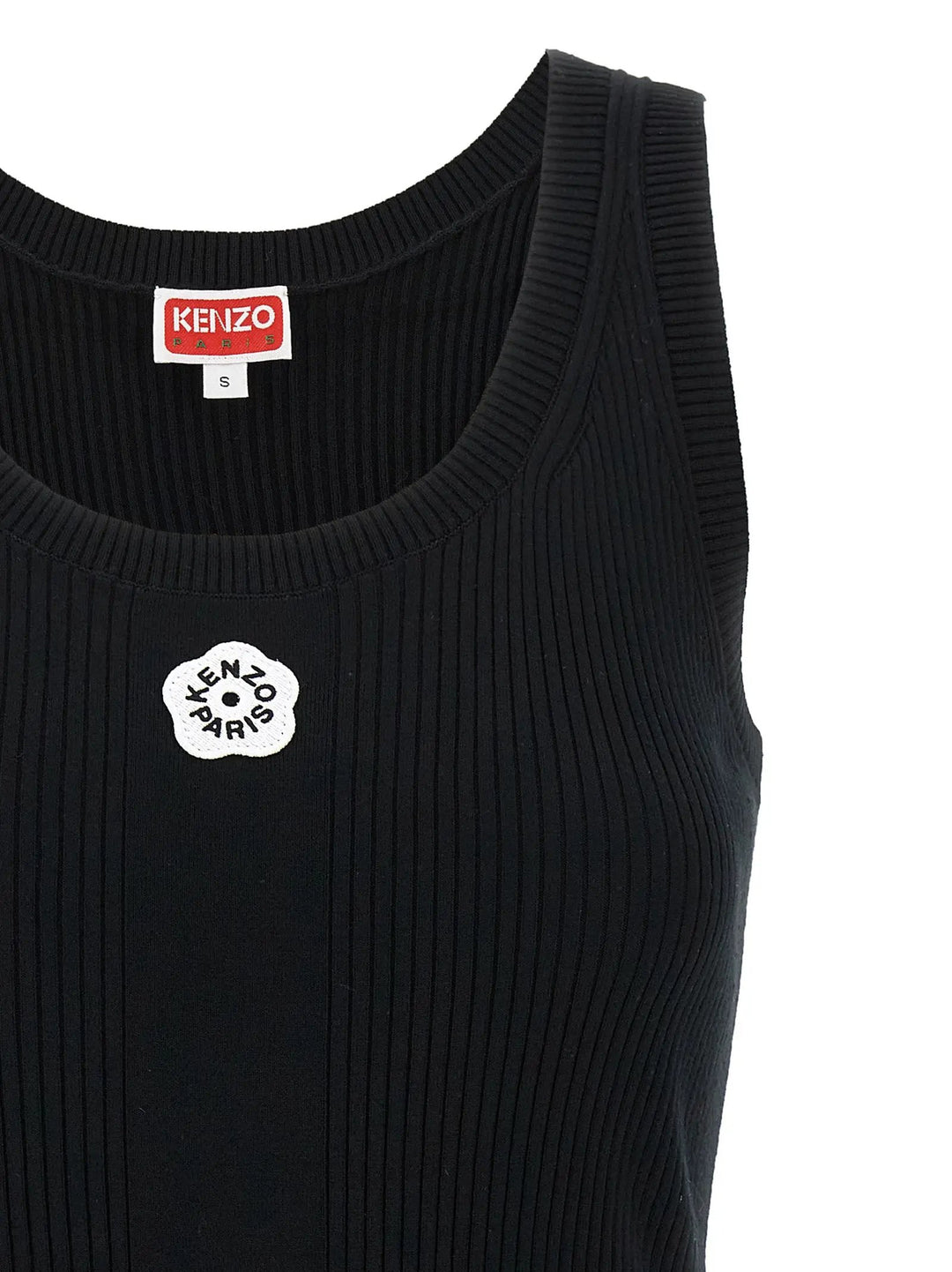 Kenzo Black Viscose Sleeveles T-Shirt