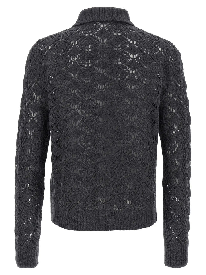 Jil Sander Gray Virgin Wool Cardigan