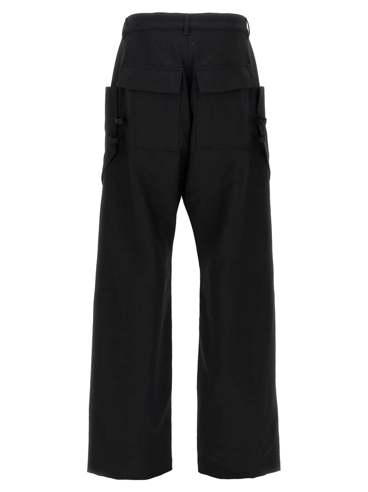 Rick Owens Black Virgin Wool Cargo Pants