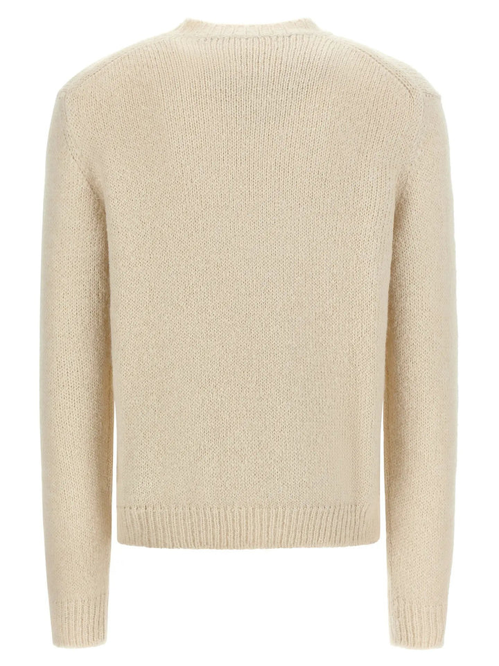 Jil Sander White Alpaca Leather Cardigan