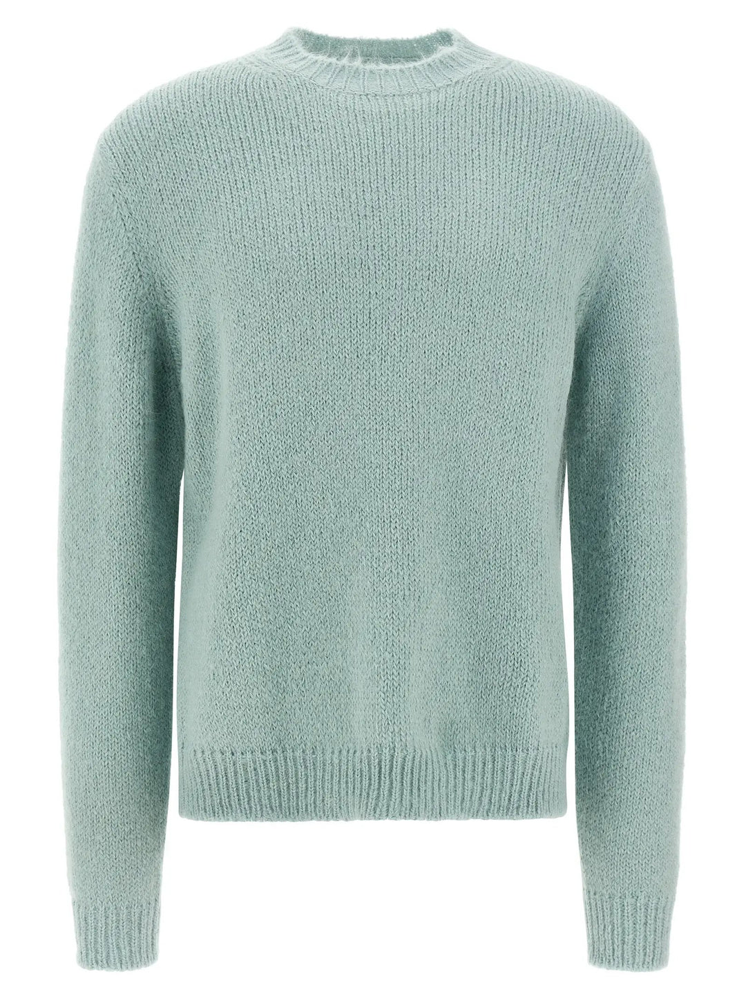Jil Sander Blue Alpaca Leather Cardigan