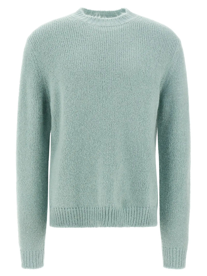 Jil Sander Blue Alpaca Leather Cardigan