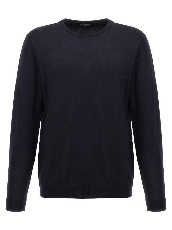 Roberto Collina Blue Merino Wool Cardigan
