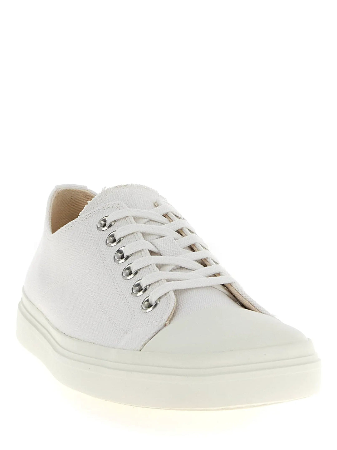 Moschino White Cotton Low Top Sneakers