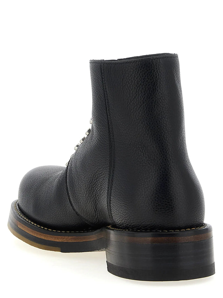 Alexander McQueen Black Calfskin Ankle Boots