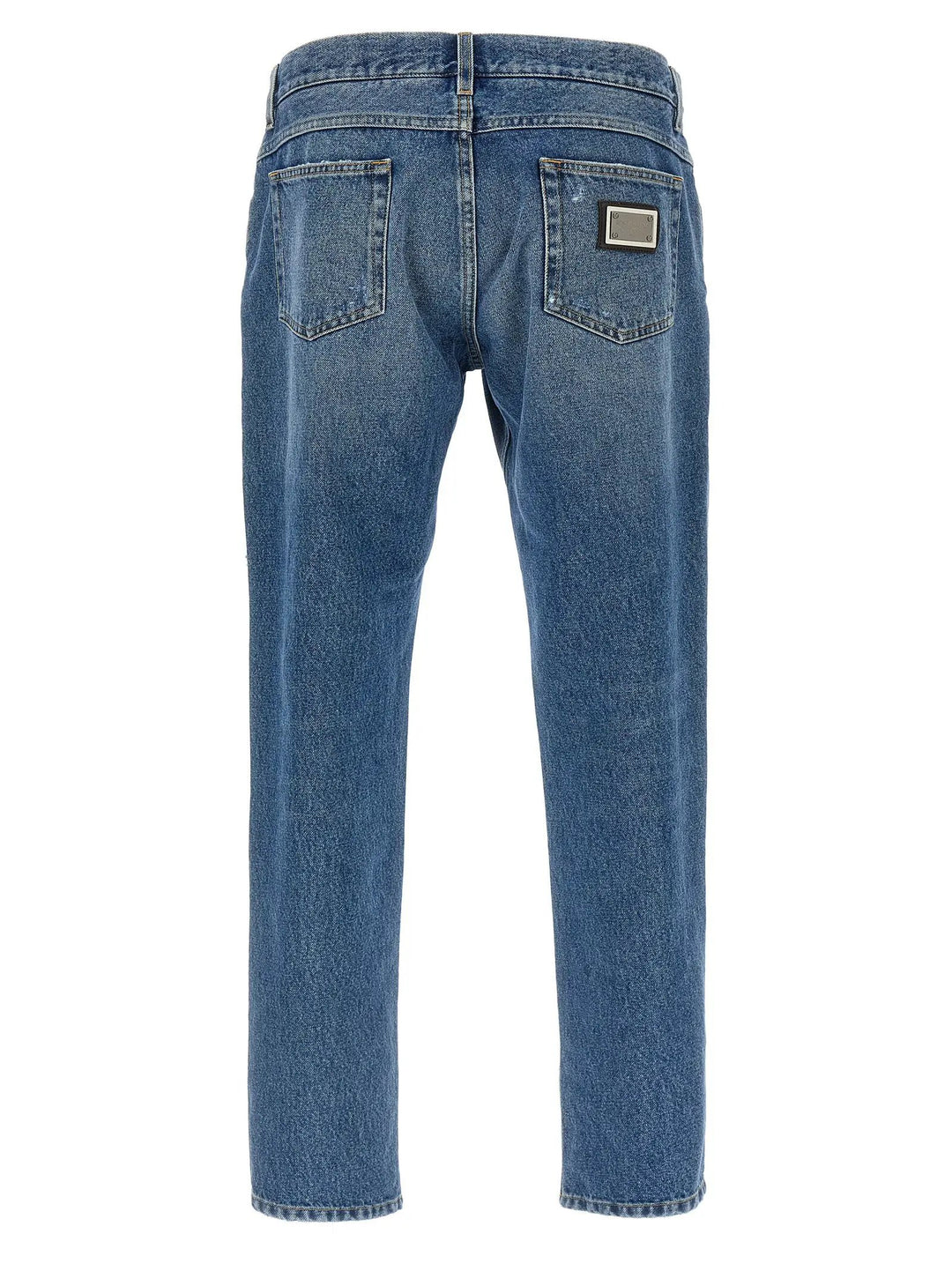 Dolce &amp; Gabbana Blue Cotton Straight-Leg Jeans