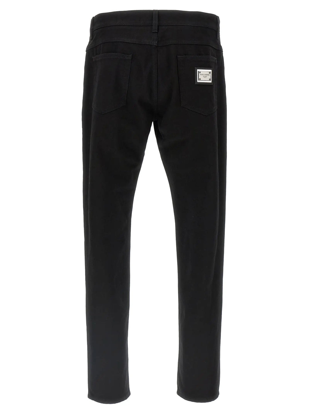 Dolce &amp; Gabbana Black Cotton Straight-Leg Jeans