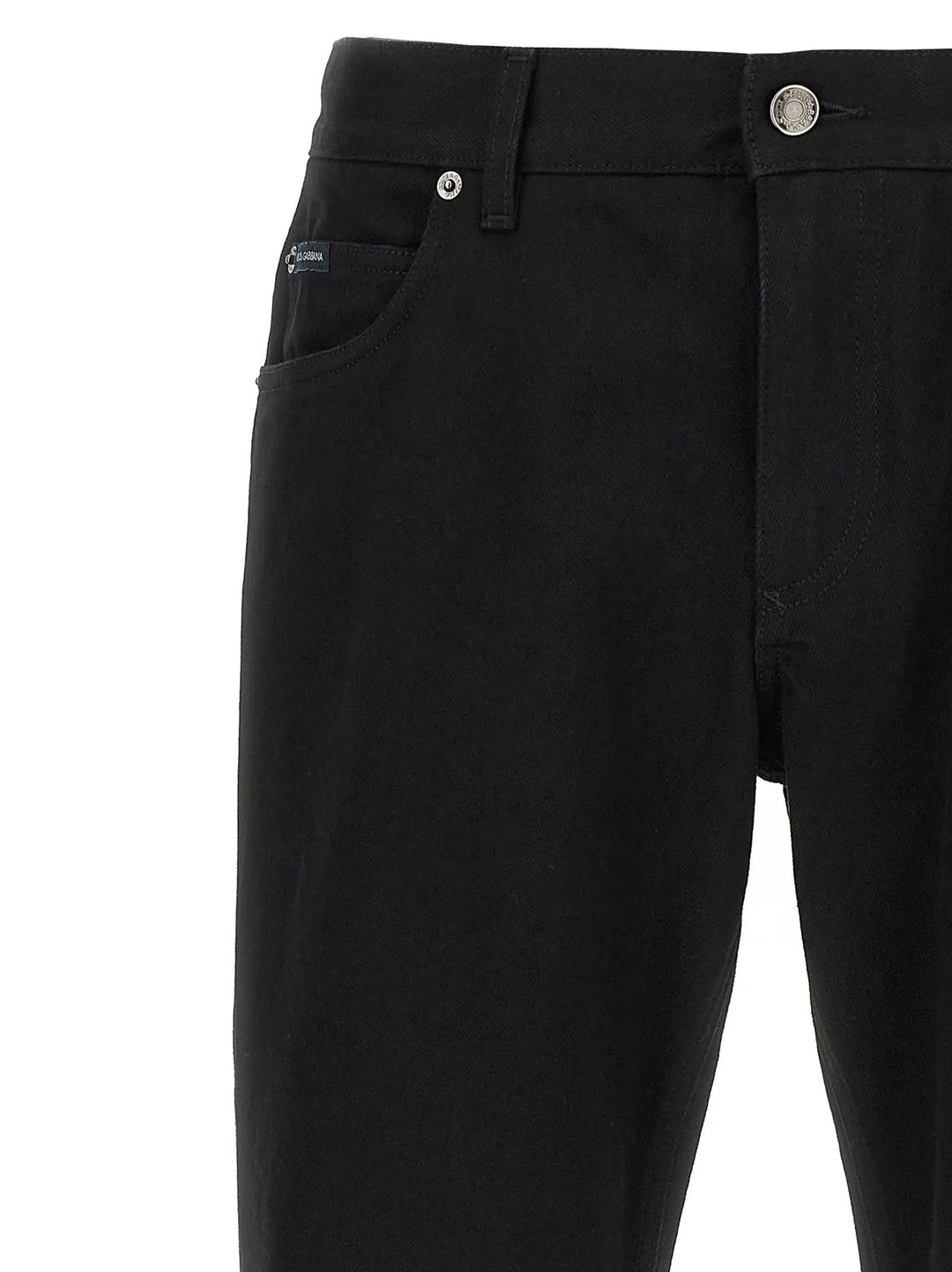 Dolce &amp; Gabbana Black Cotton Straight-Leg Jeans