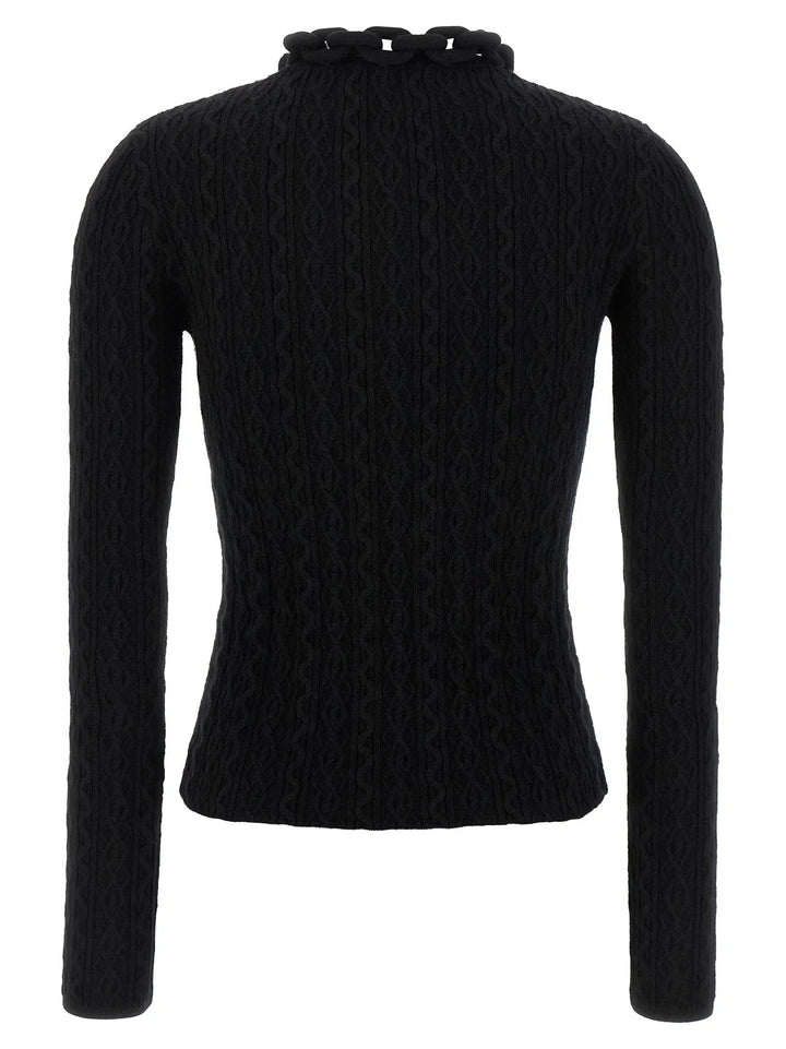 Paco Rabanne Black Wool Cardigan
