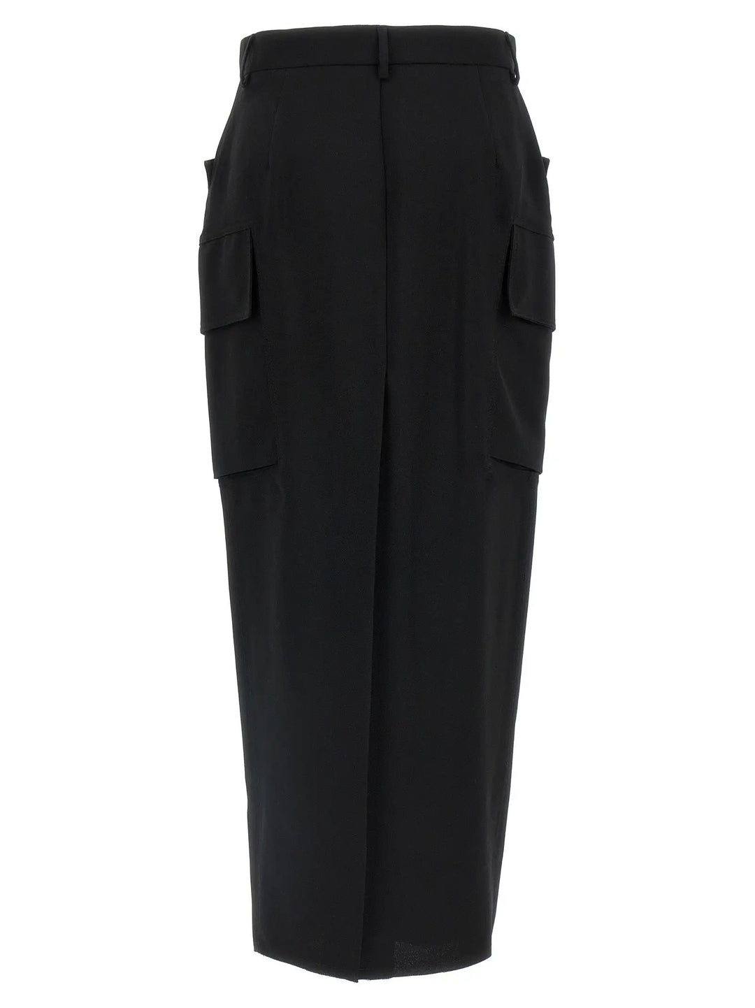 Rick Owens Black Wool Midi Skirt