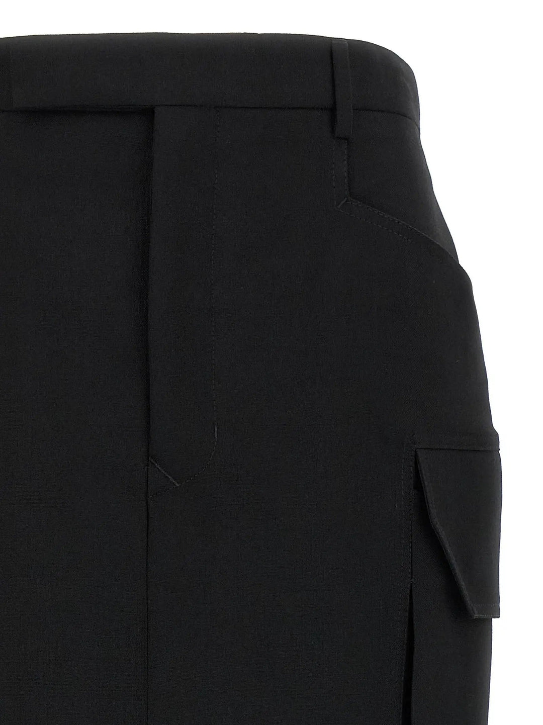 Rick Owens Black Wool Midi Skirt