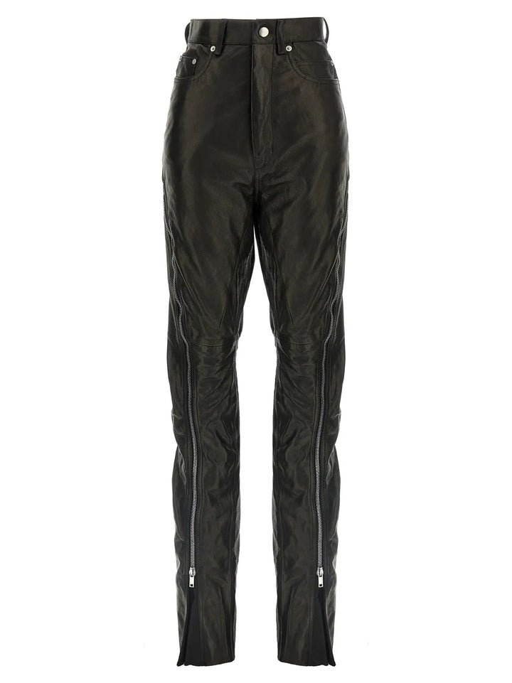 Rick Owens Black Leather Pants