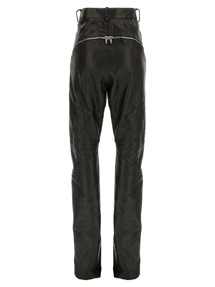 Rick Owens Black Leather Pants