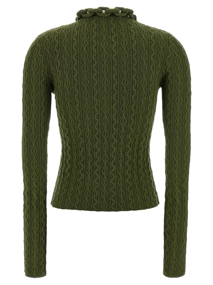 Paco Rabanne Bicolor Wool Cardigan