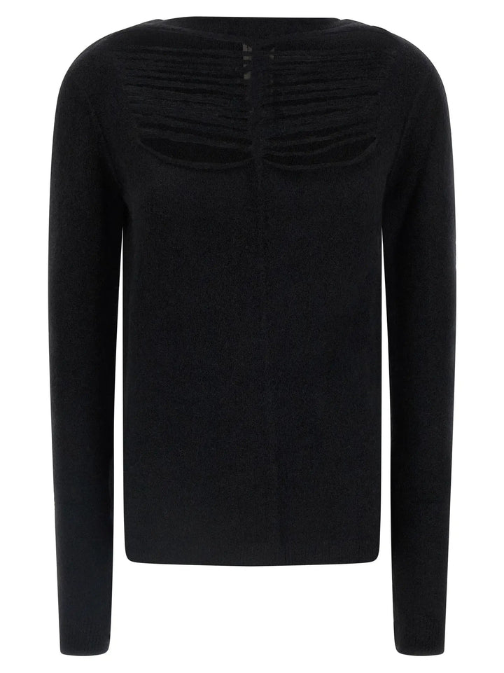 Rick Owens Black Wool Cardigan