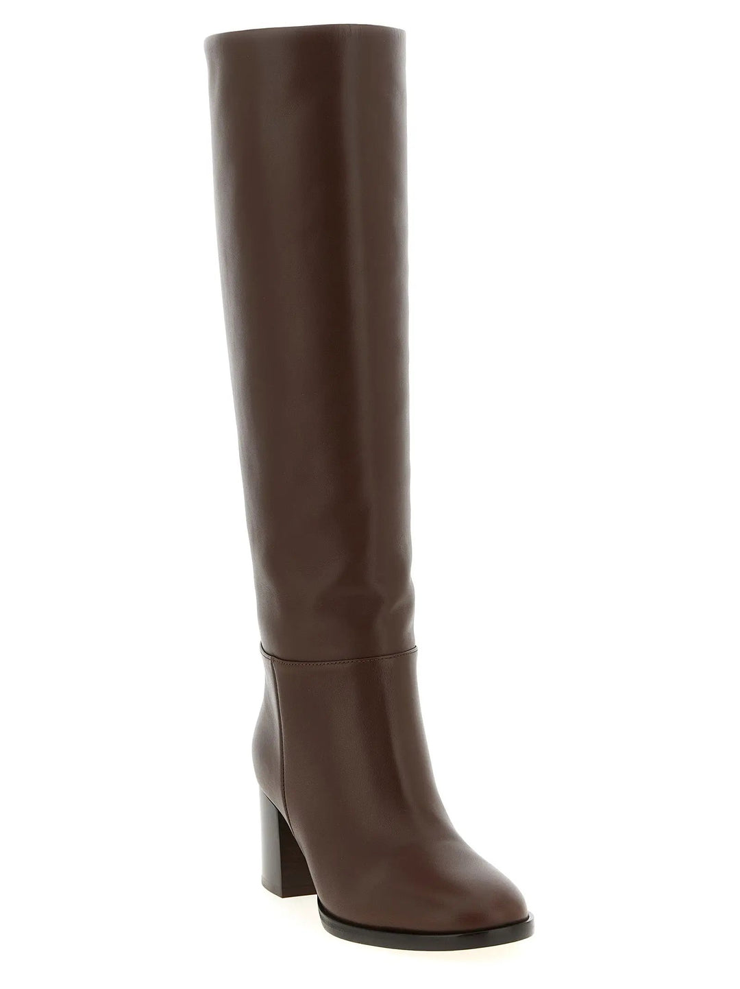 Gianvito Rossi Brown Calfskin Over The Knee