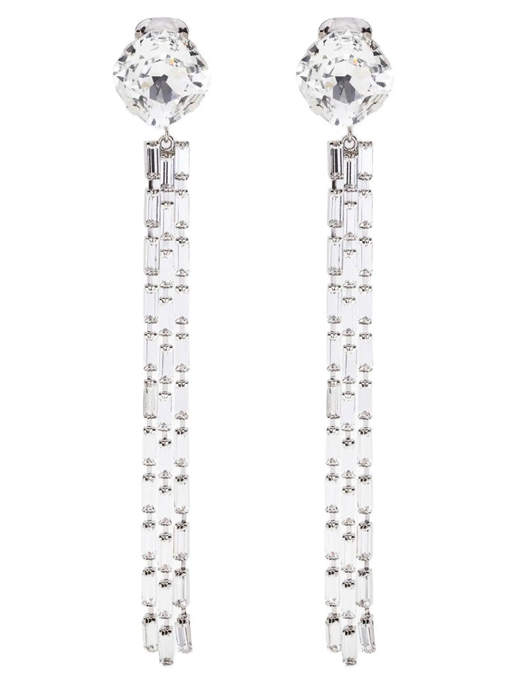 Alessandra Rich Silver Glass Earrings