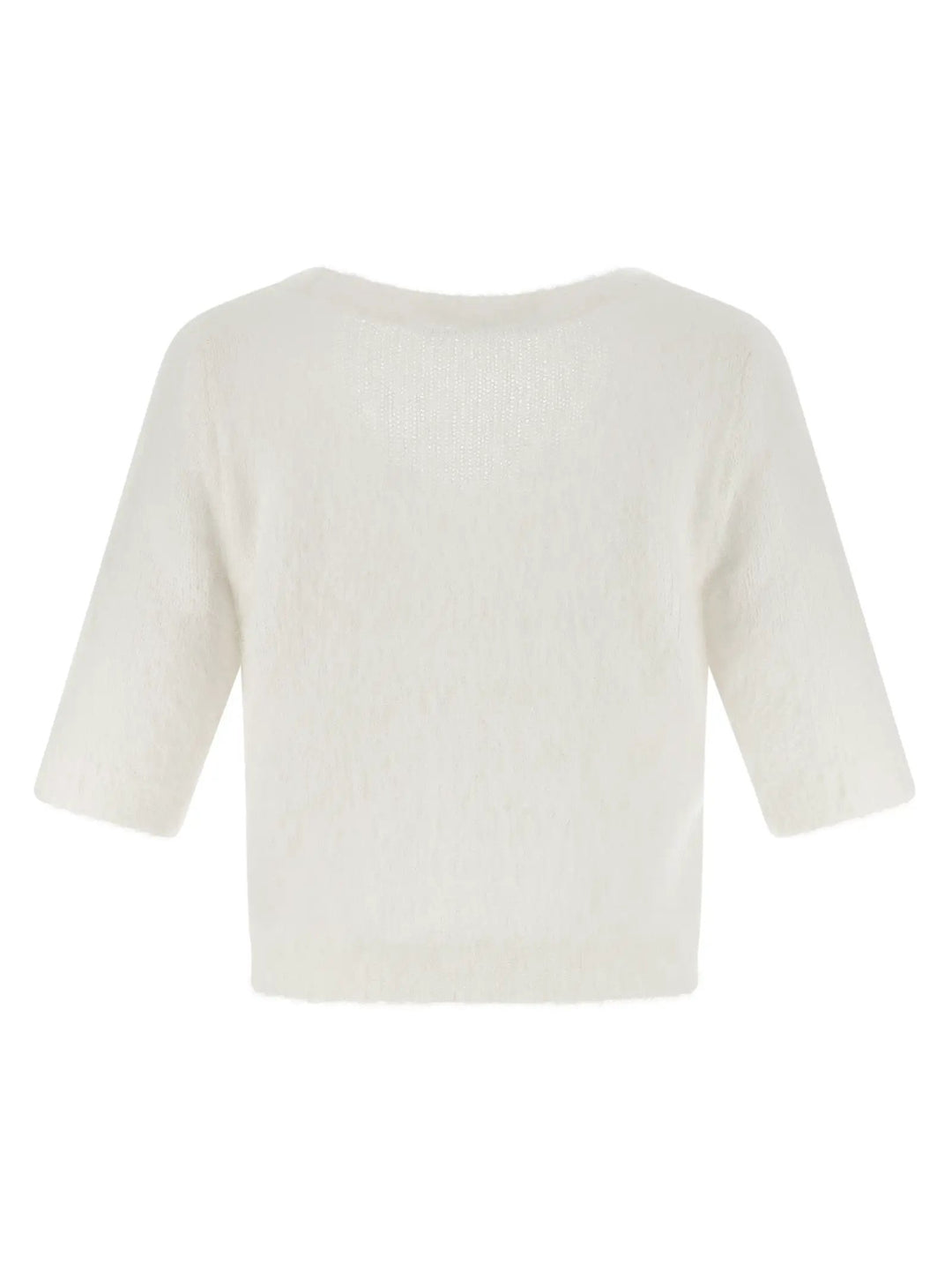 Alessandra Rich White Wool Cardigan
