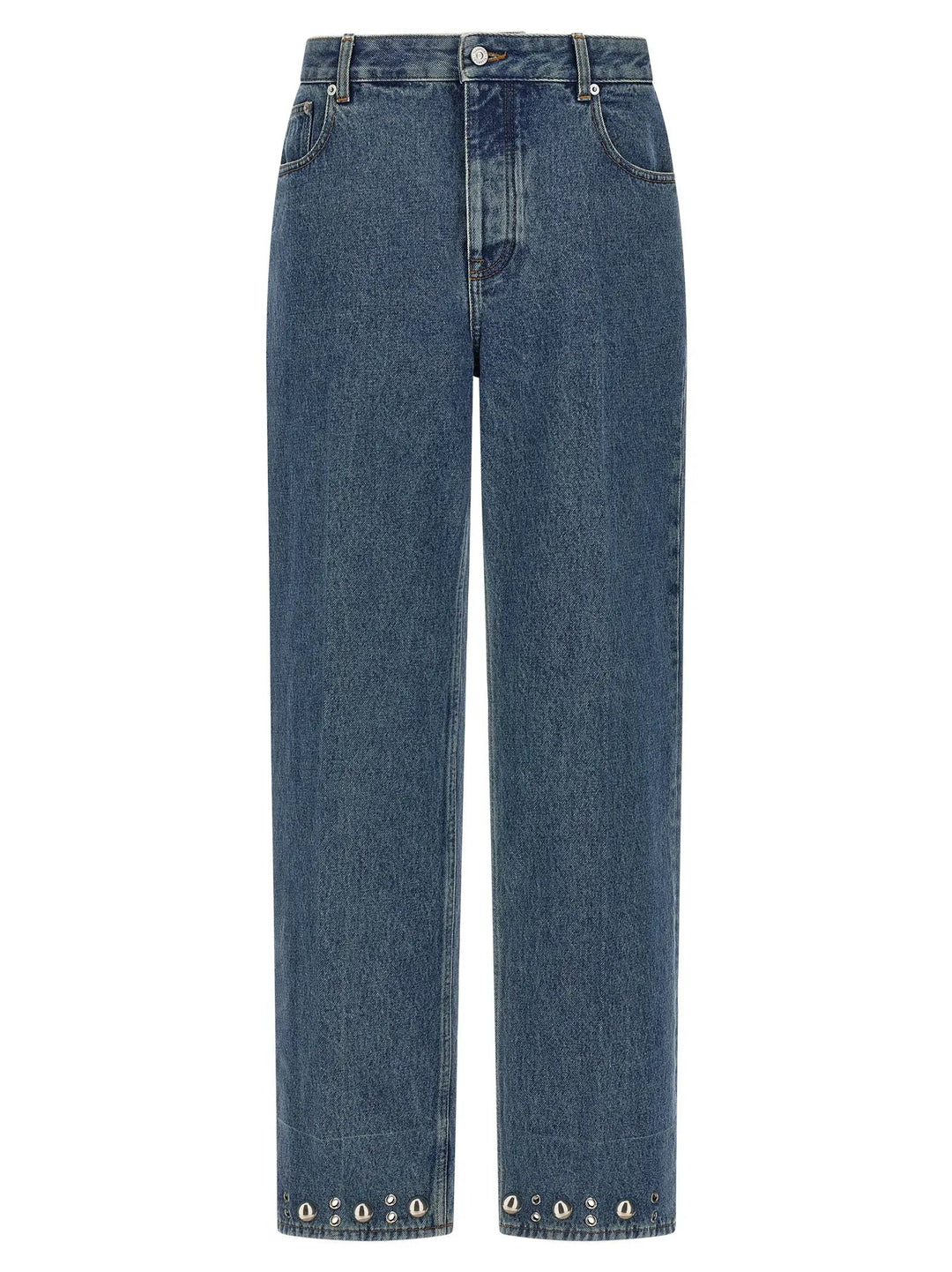 Valentino Garavani Blue Cotton Straight-Leg Jeans