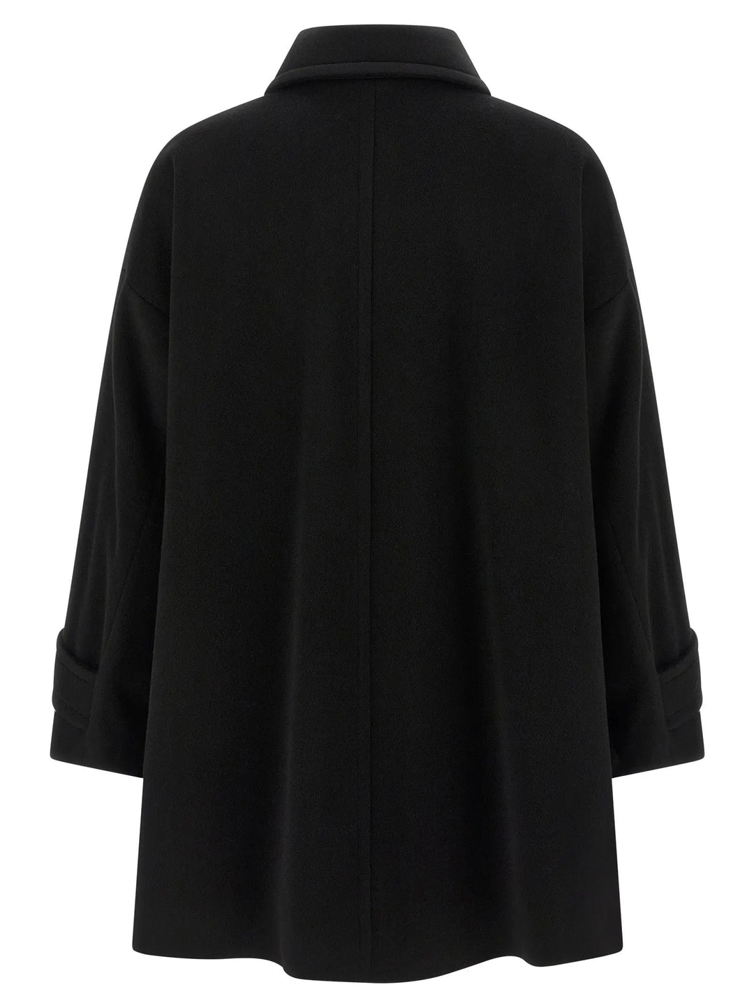 Alberto Biani Black Virgin Wool Coat