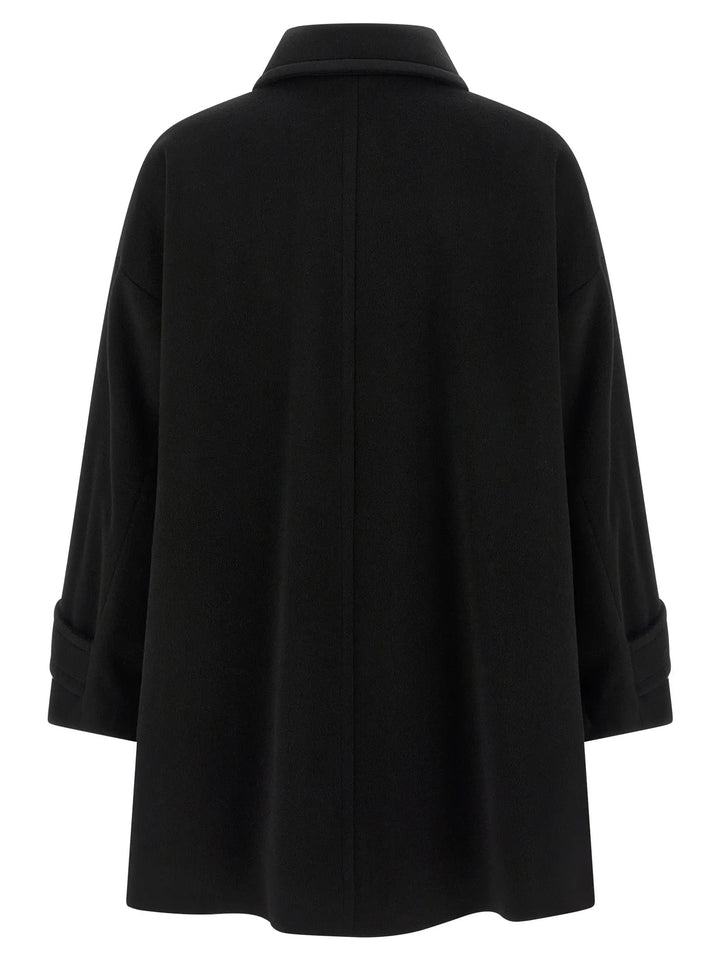 Alberto Biani Black Virgin Wool Coat