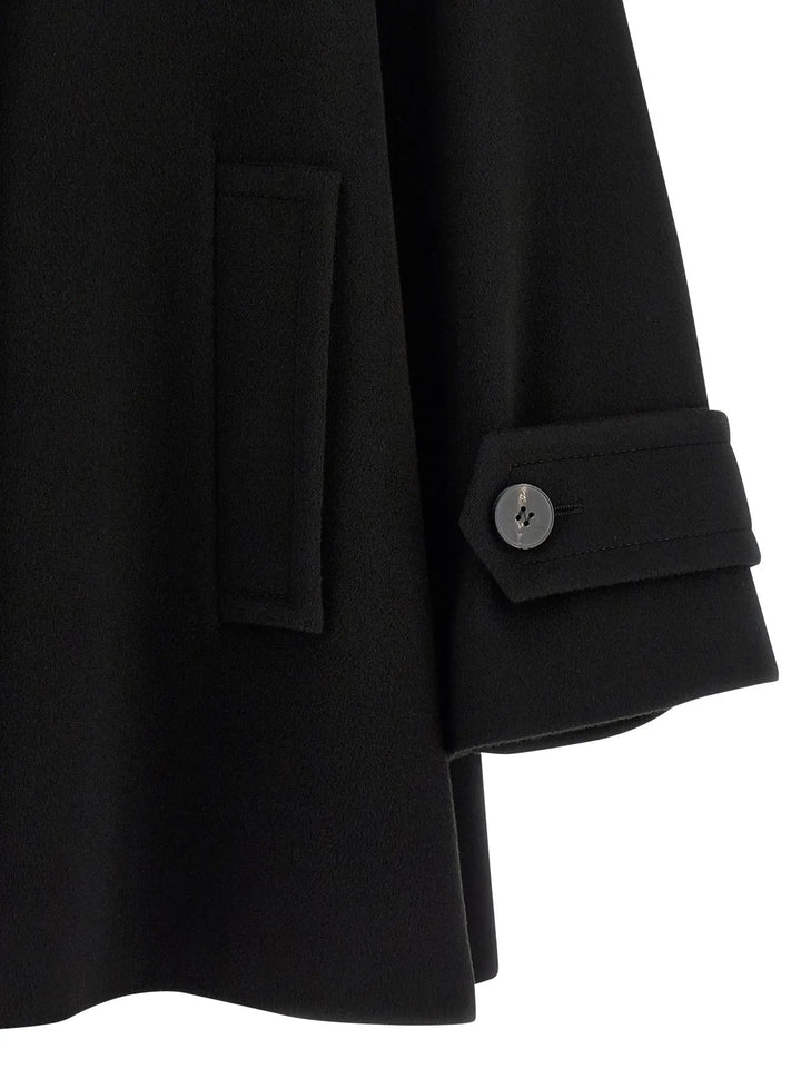 Alberto Biani Black Virgin Wool Coat